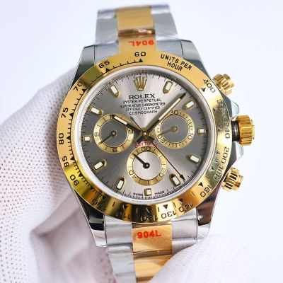 Clean Factory Rolex Daytona Cosmograph Two Tone 40MM Grey Watch